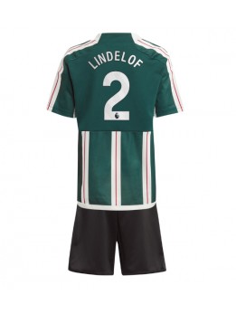 Manchester United Victor Lindelof #2 Dječji Gostujuci Dres kompleti 2023-24 Kratak Rukavima (+ kratke hlače)